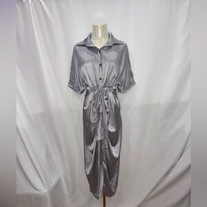 🩶Elegant Satin Self-Tie Maxi Bodycon Dress🩶